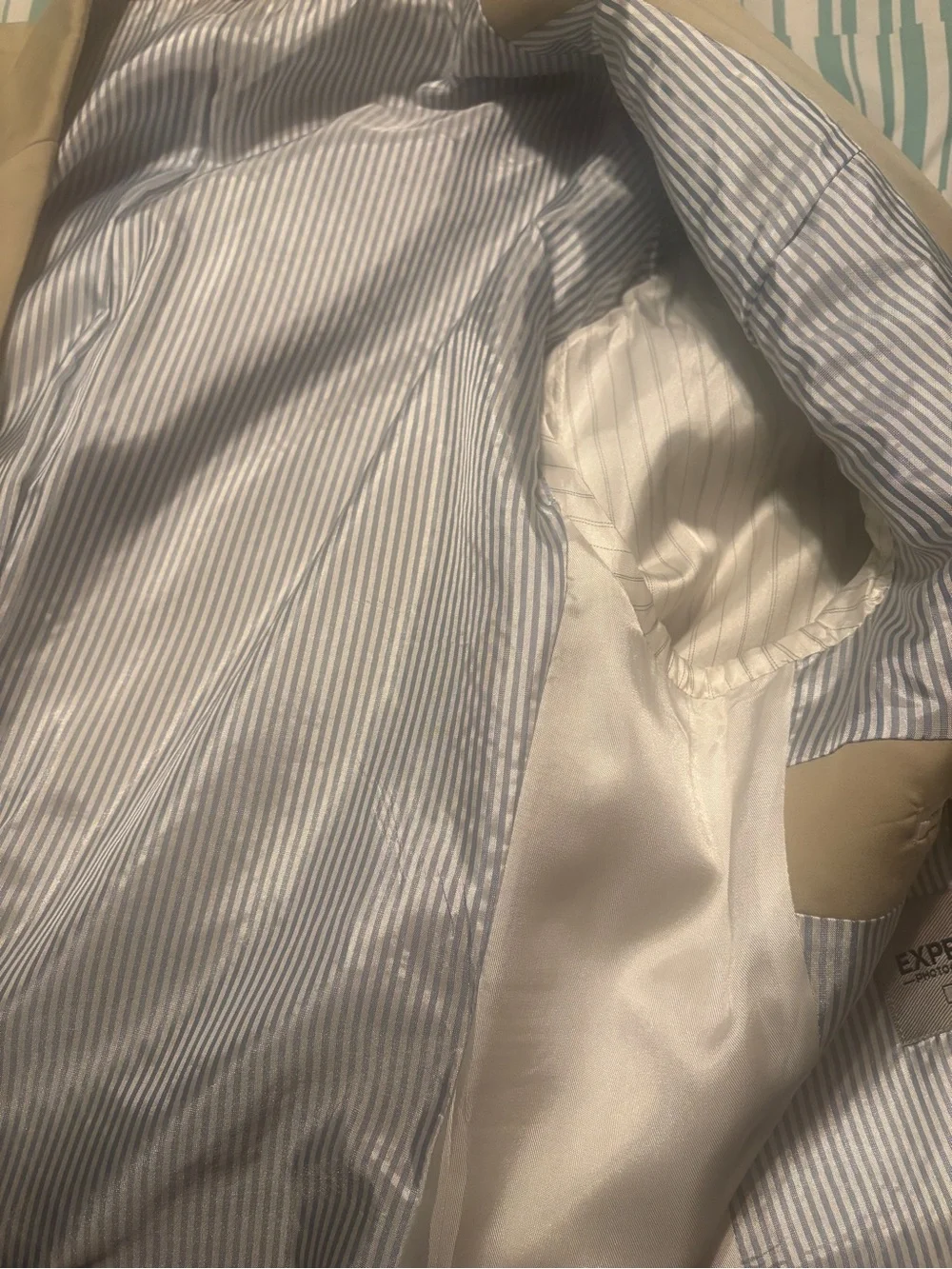 Express Men's Light Khaki Two-Piece Suit Pants size 38x32
